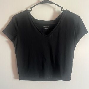 Wild Fable Black V-Neck Crop Top